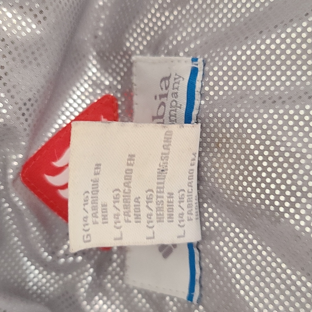 COLUMBIA Gray Omni Heat Quilted Puffer Coat Girls Large L 14 16 Winter Jacket - Picture 13 of 16